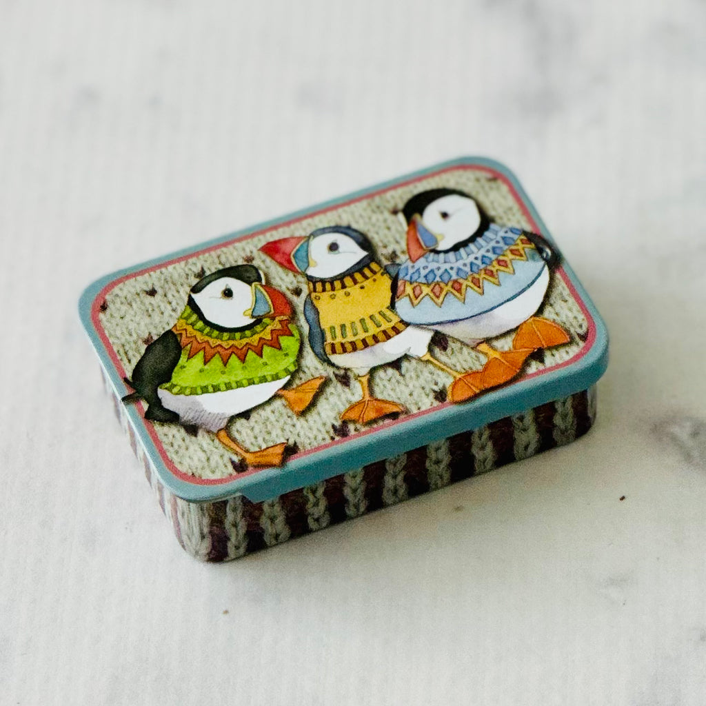 Wooly Puffins Small Notions Tin